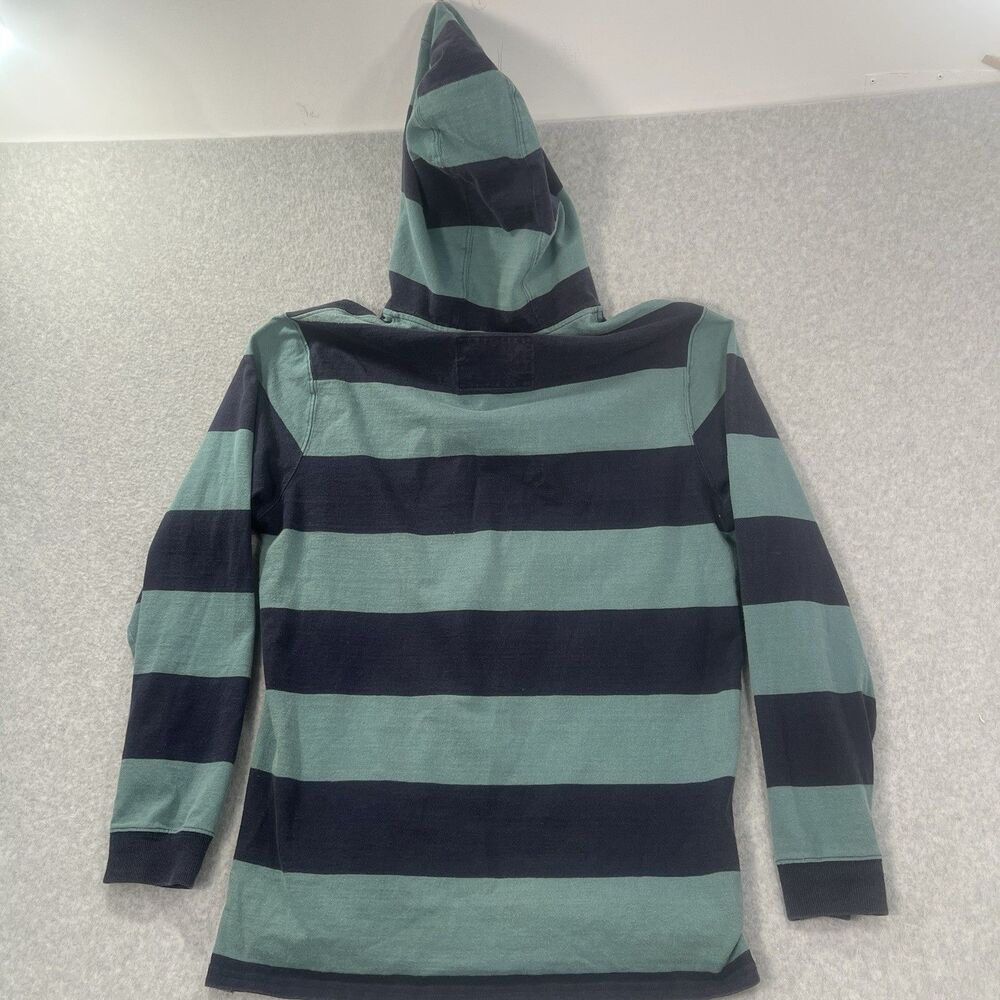 LL Bean Hoodie Sweatshirt Mens M Blue & Green Striped traditional fit - Picture 2 of 16